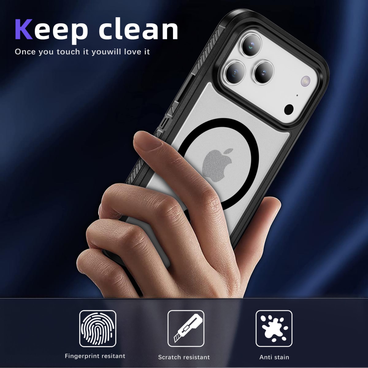 CARCASA ANTIGOLPES MAGSAFE IPHONE 17 BORDE NEGRO1