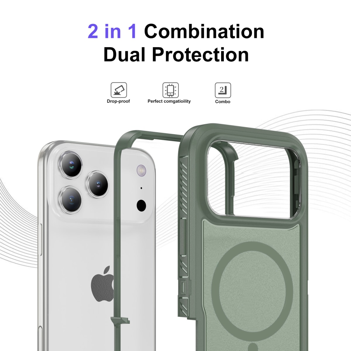 CARCASA ANTIGOLPES MAGSAFE IPHONE 17 PRO MAX VERDE1