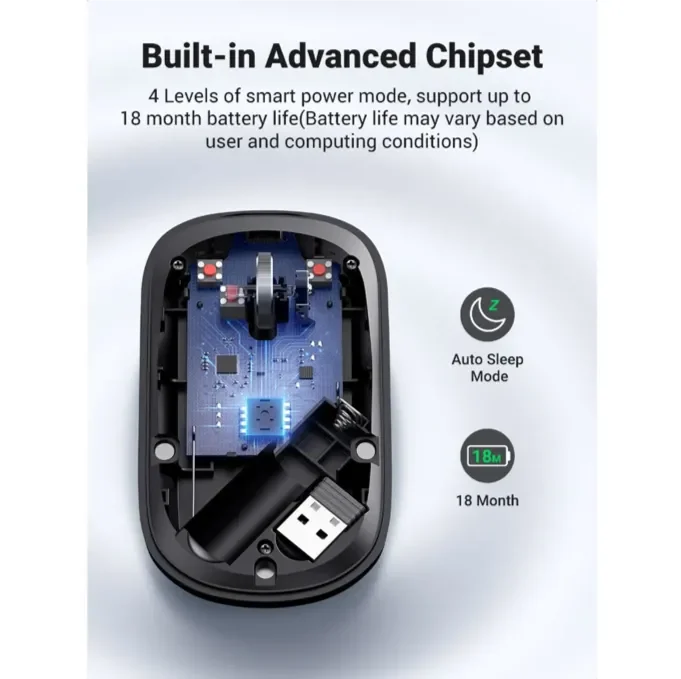 MOUSE INALAMBRICO ULTRA-SLIM GRIS OSCURO  (MU001)1