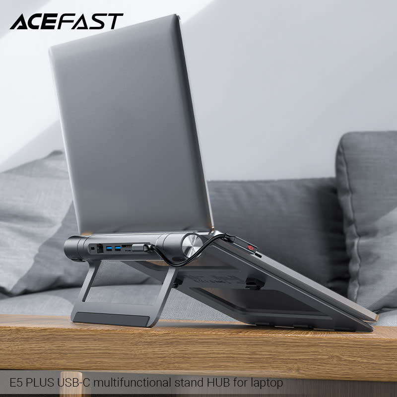 SOPORTE LAPTOP CON HUB USB-C MULTIFUNCION (E5 PLUS)4