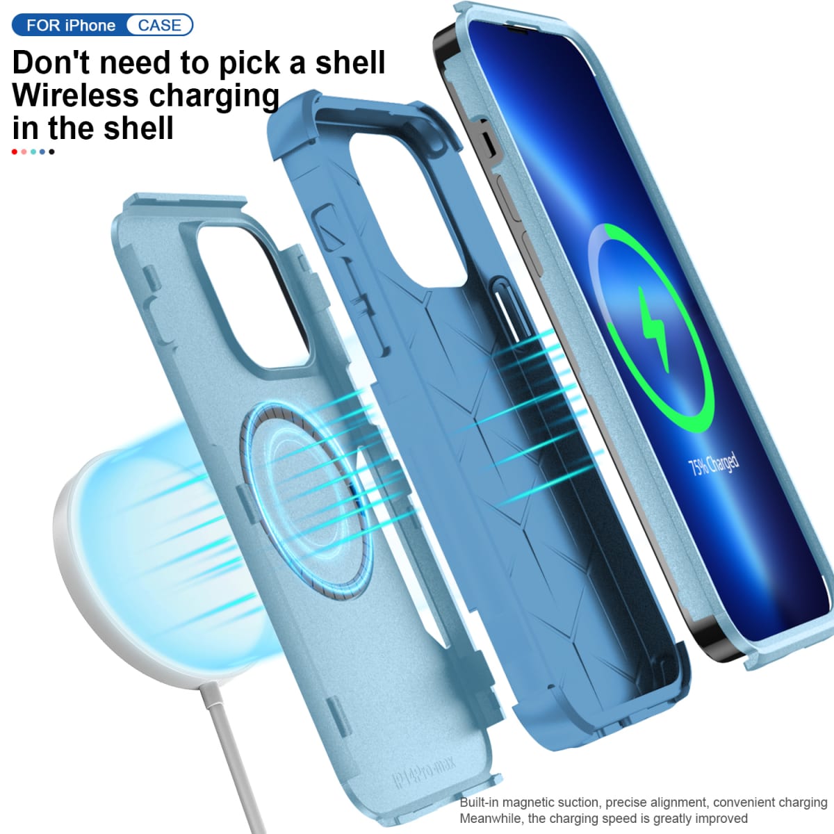 ANTIGOLPES 2 MAGSAFE ALTA PROTECCION VERDE AGUA IPHONE 14 PRO MAX2