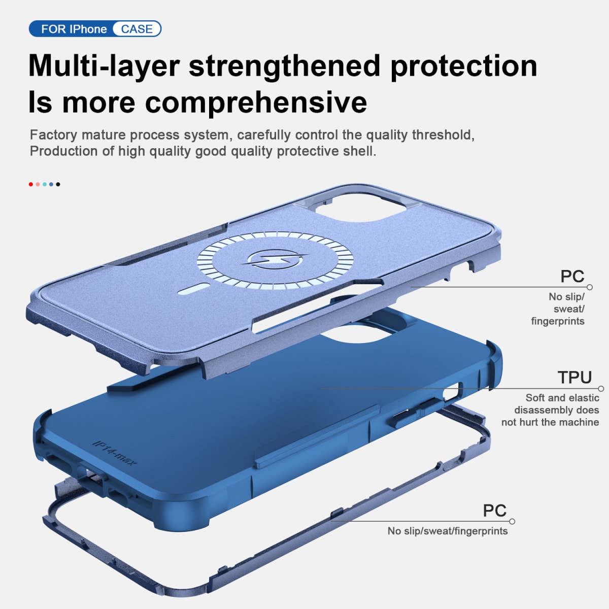 ANTIGOLPES 2 MAGSAFE ALTA PROTECCION AZUL IPHONE 14 PLUS2