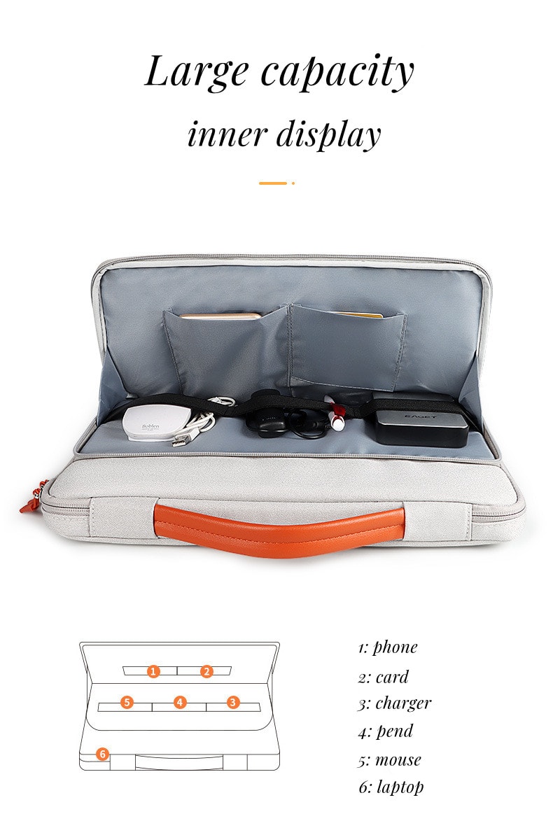 BOLSO PARA MACBOOK ACOLCHADO, ANTIGOLPE CON COMPARTIMIENTO BEIGE 156