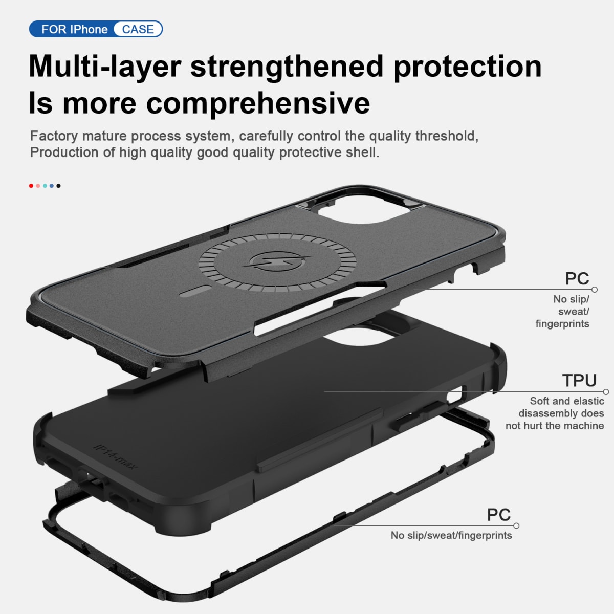 ANTIGOLPES 2 MAGSAFE ALTA PROTECCION NEGRO IPHONE 14 PLUS2