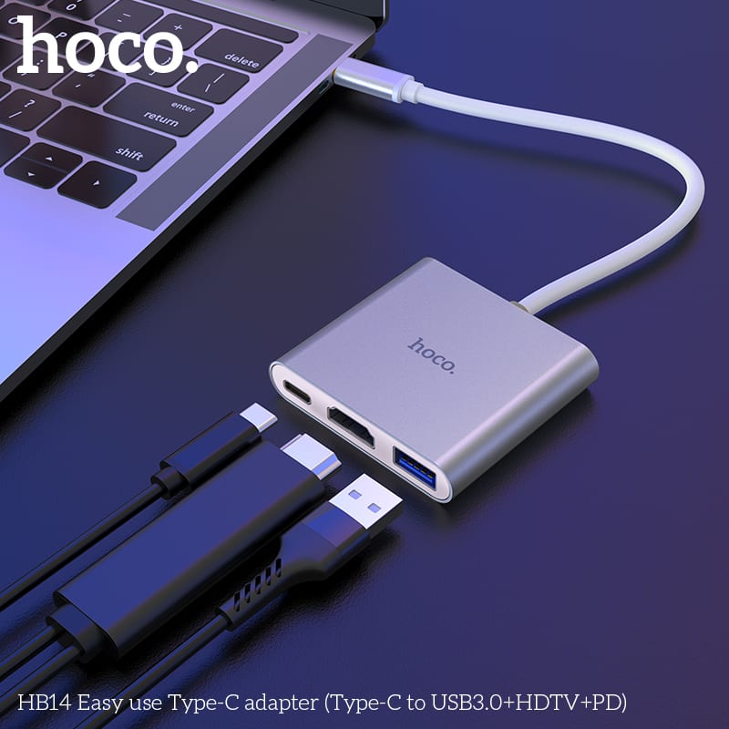 HUB USB-C (USB-A3.0+HDMI+USB-A) HB144