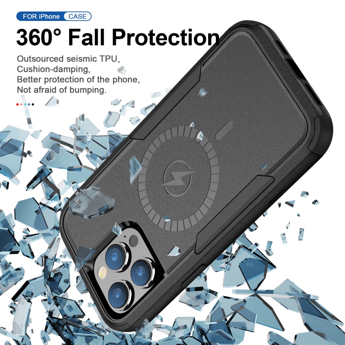 ANTIGOLPES 2 MAGSAFE ALTA PROTECCION NEGRO IPHONE 14 PRO MAX3