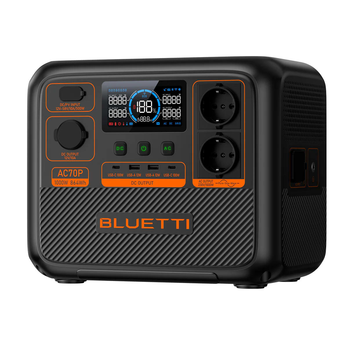 BLUETTI AC70P | Banco de batería recargable | 1000W - 864Wh | CHILE11