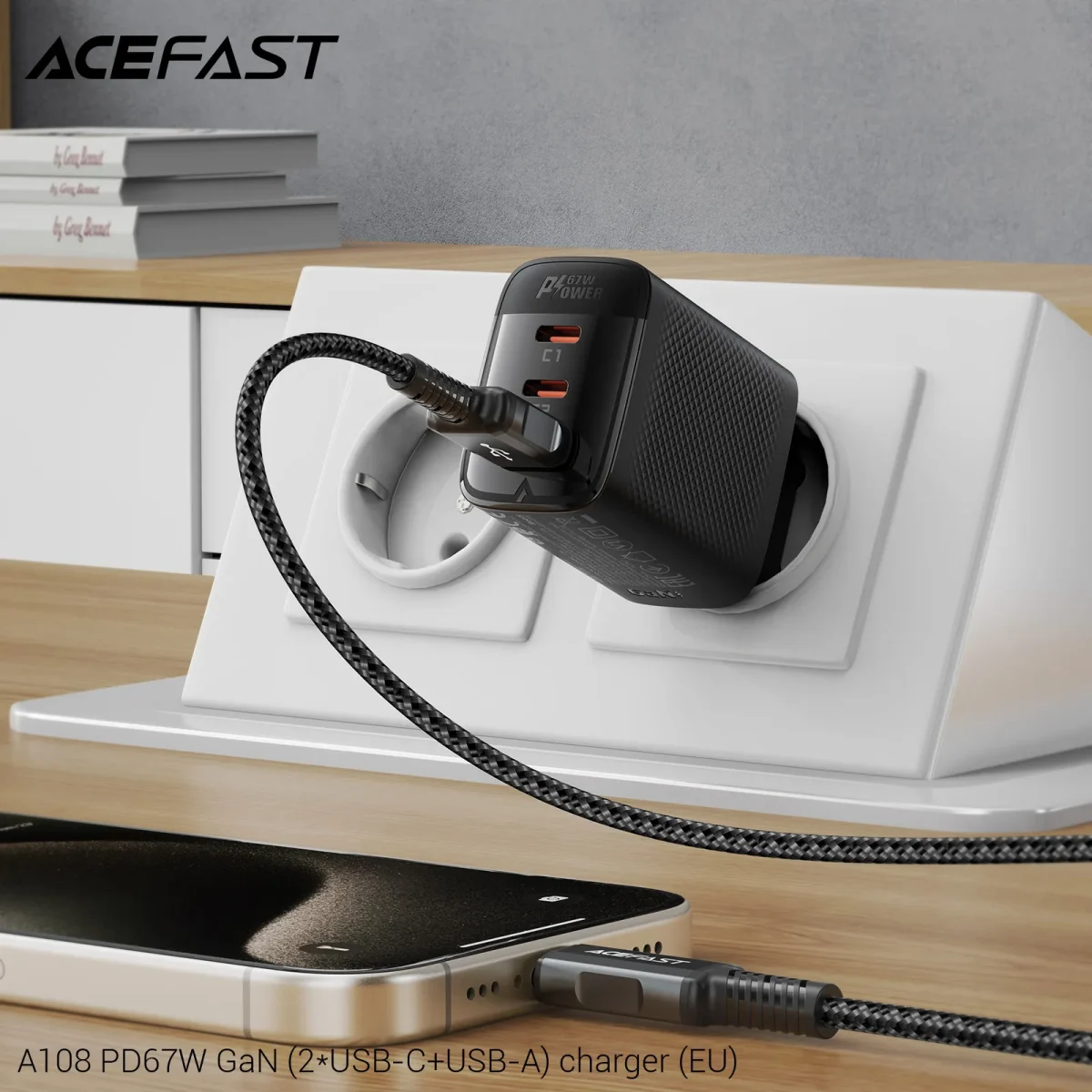 ENCHUFE 67W 2*TIPO USB C+USB A (A108)2