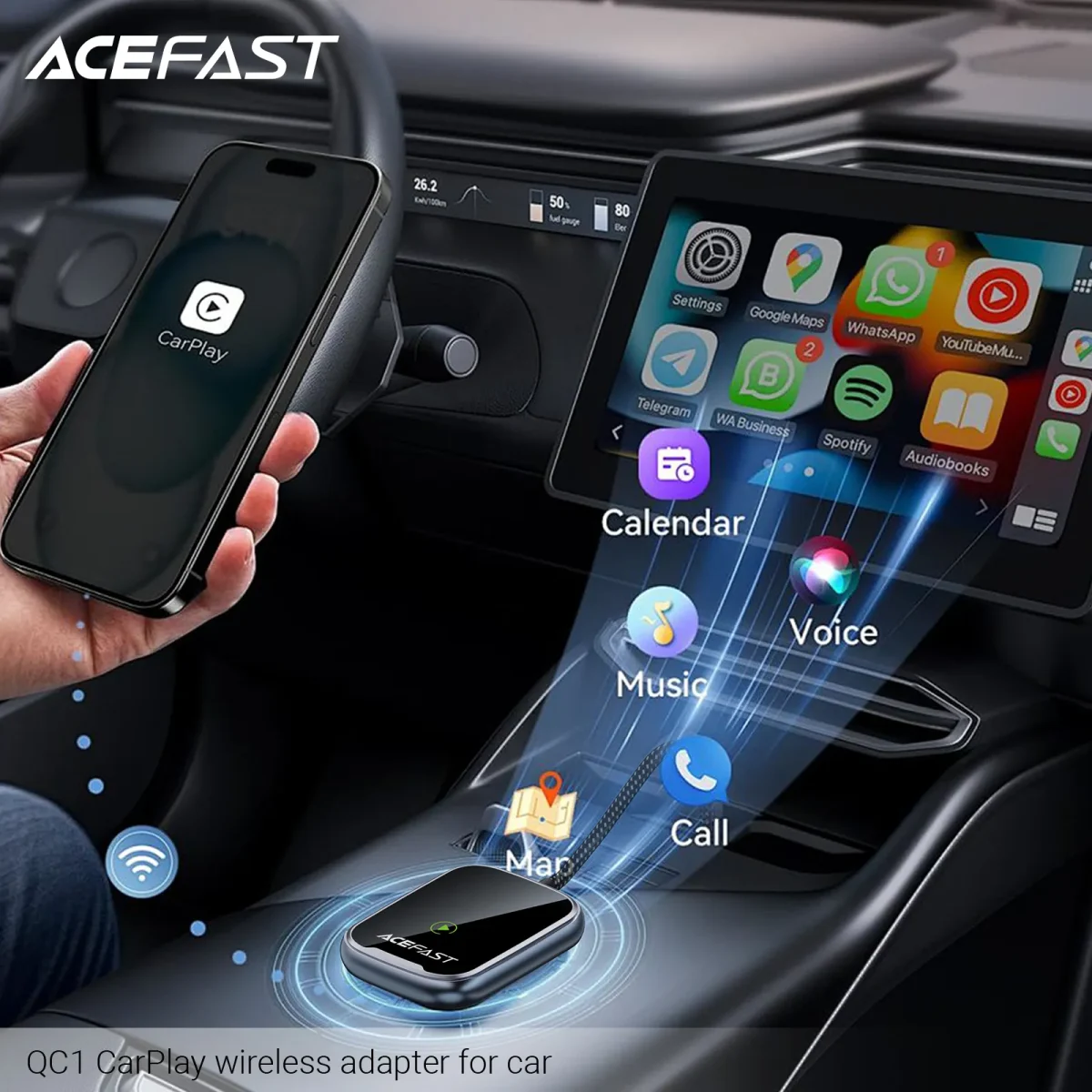 ADAPTADOR PARA CARPLAY INALAMBRICO (QC1)2