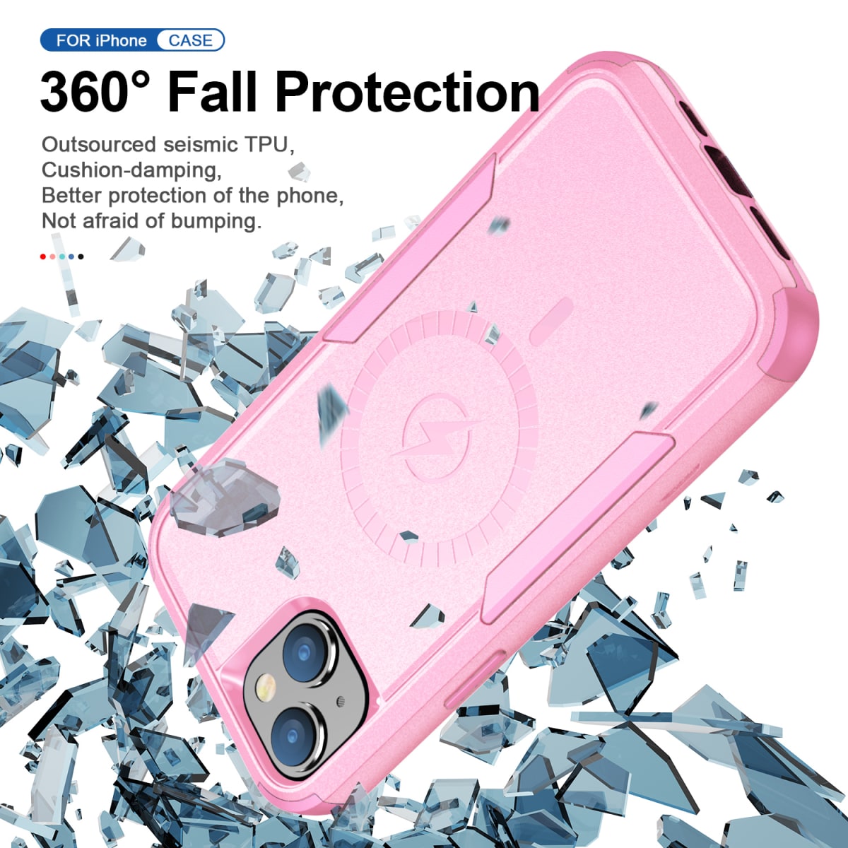 ANTIGOLPES 2 MAGSAFE ALTA PROTECCION ROSADO IPHONE 14 PLUS3