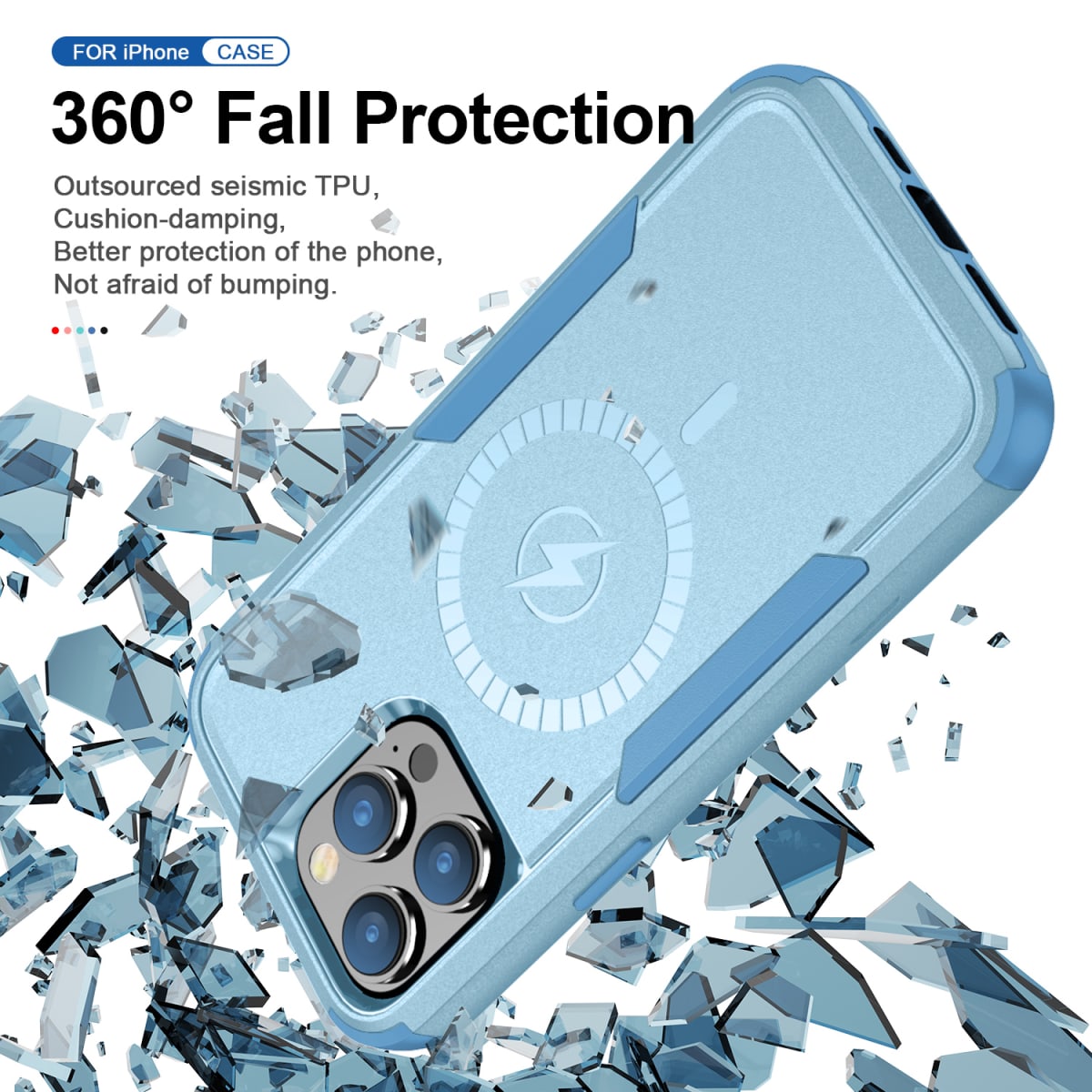 ANTIGOLPES 2 MAGSAFE ALTA PROTECCION VERDE AGUA IPHONE 14 PRO3