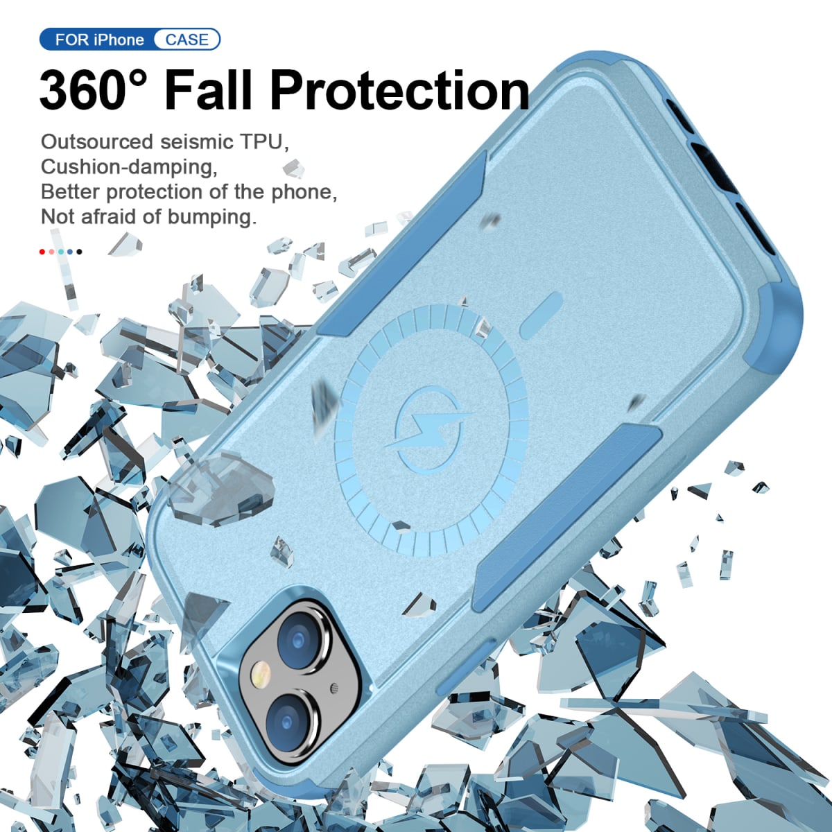 ANTIGOLPES 2 MAGSAFE ALTA PROTECCION VERDE AGUA IPHONE 14 PLUS9