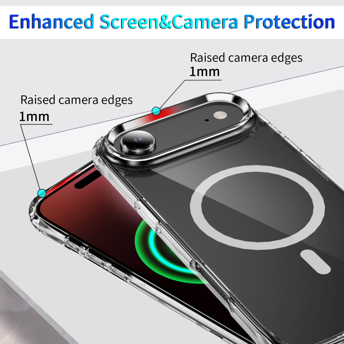 CARCASA TRANSPARENTE MAGSAFE REFORZADA IPHONE 17 AIR6