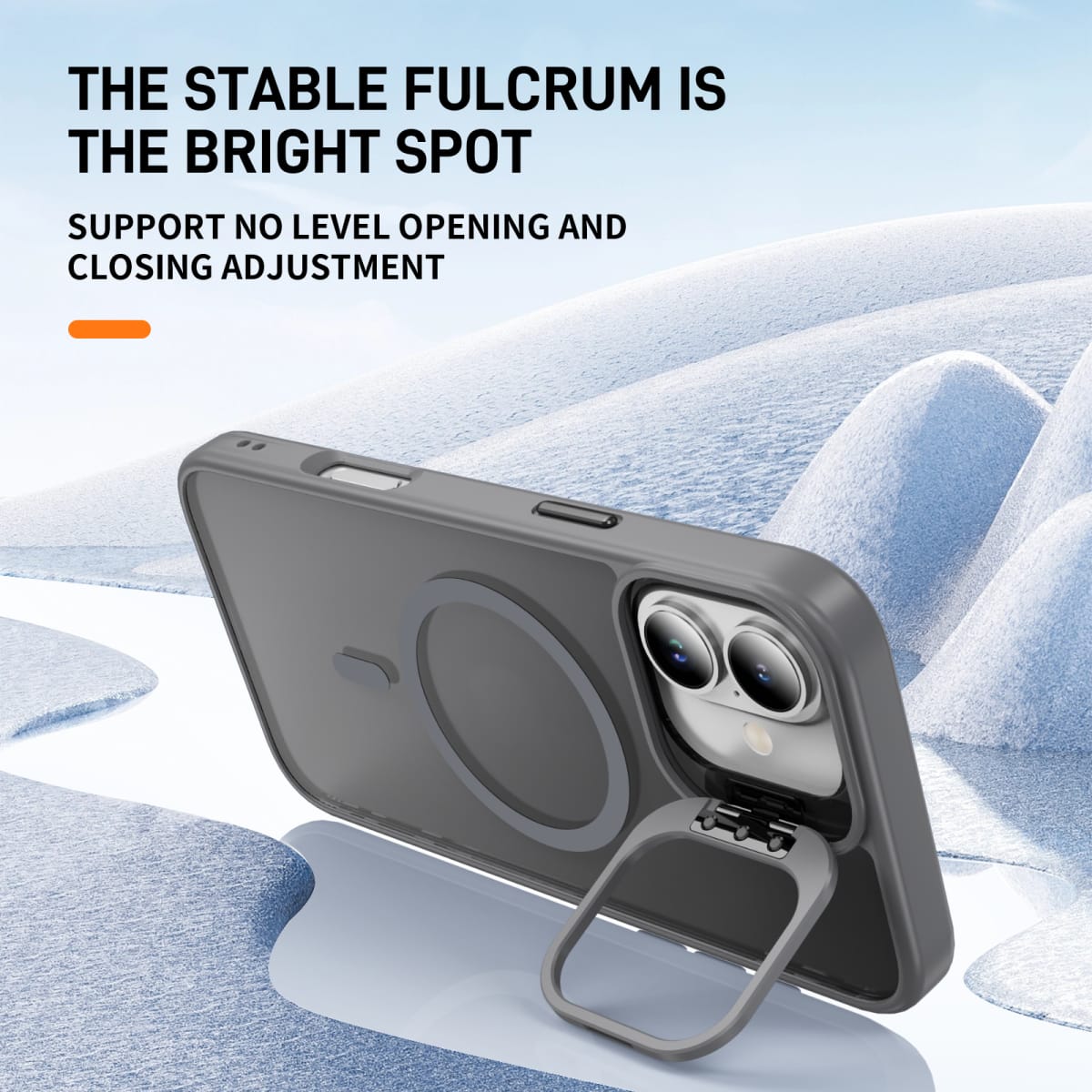 CARCASA MATE GRIS CON SOPORTE METALICO EN CAMARA, MAGSAFE IPHONE 17 AIR4