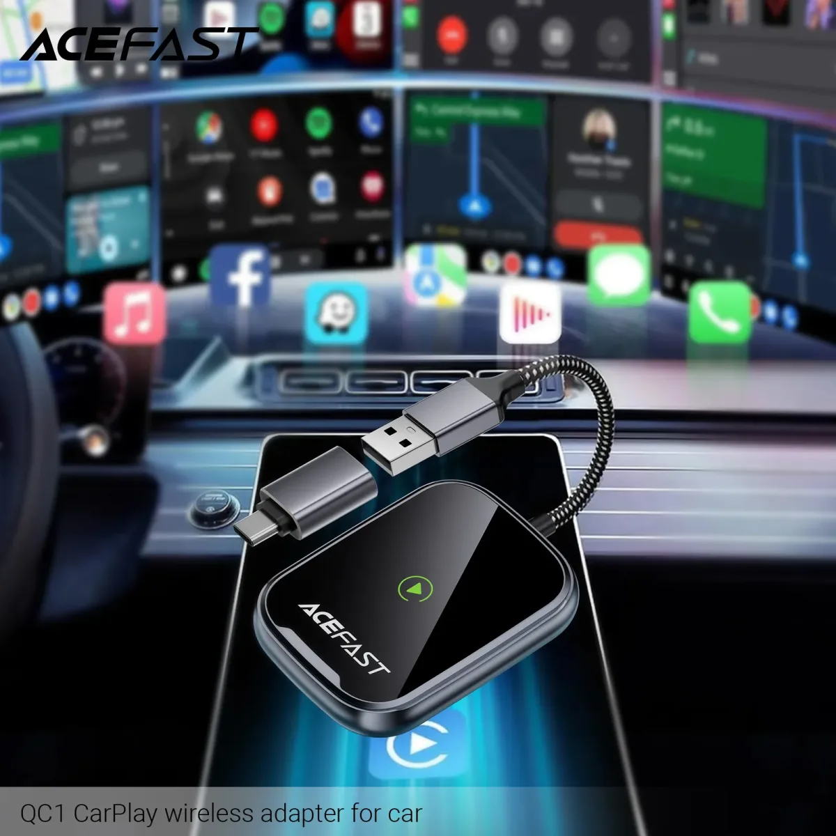 ADAPTADOR PARA CARPLAY INALAMBRICO (QC1)3