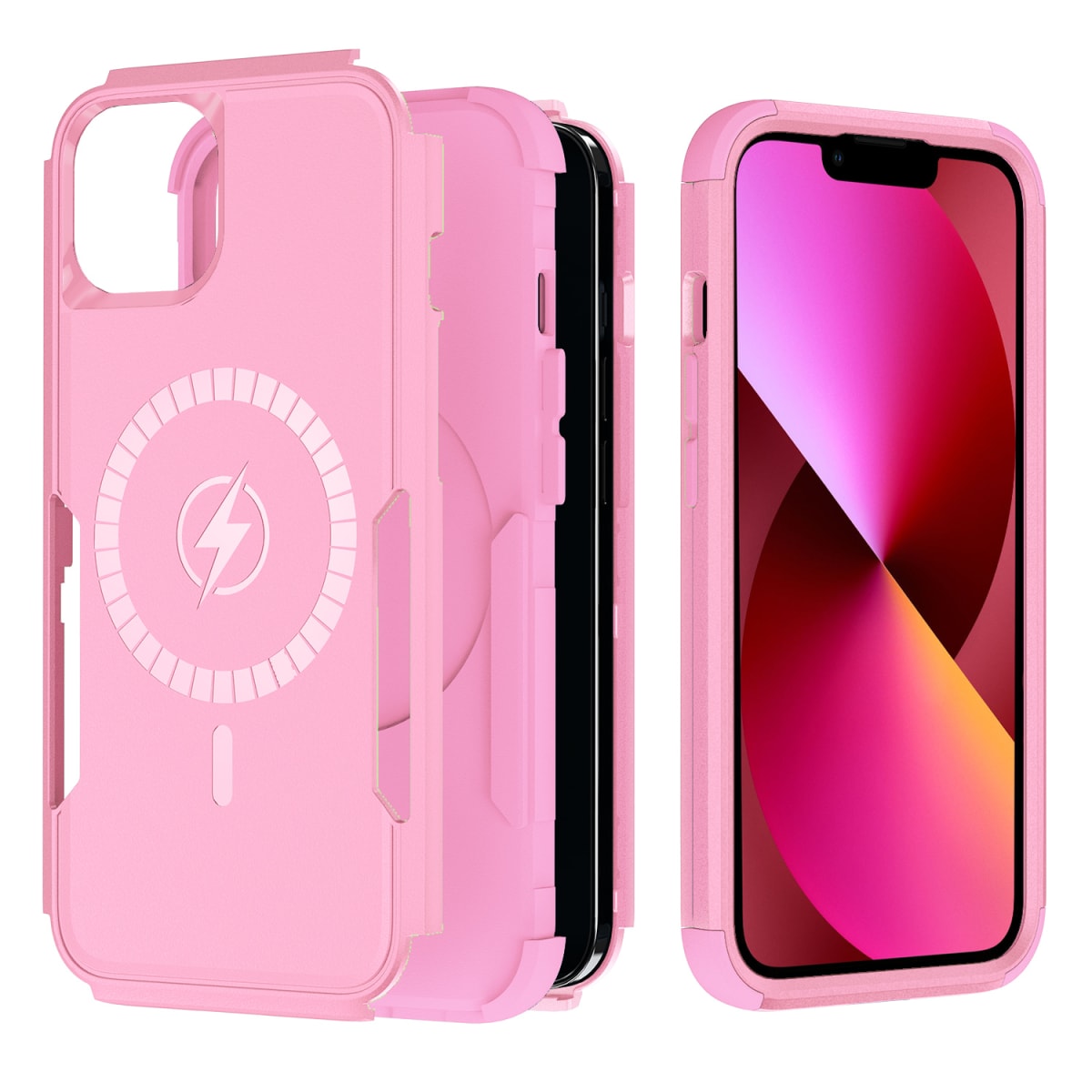 ANTIGOLPES 2 MAGSAFE ALTA PROTECCION ROSADO IPHONE 144