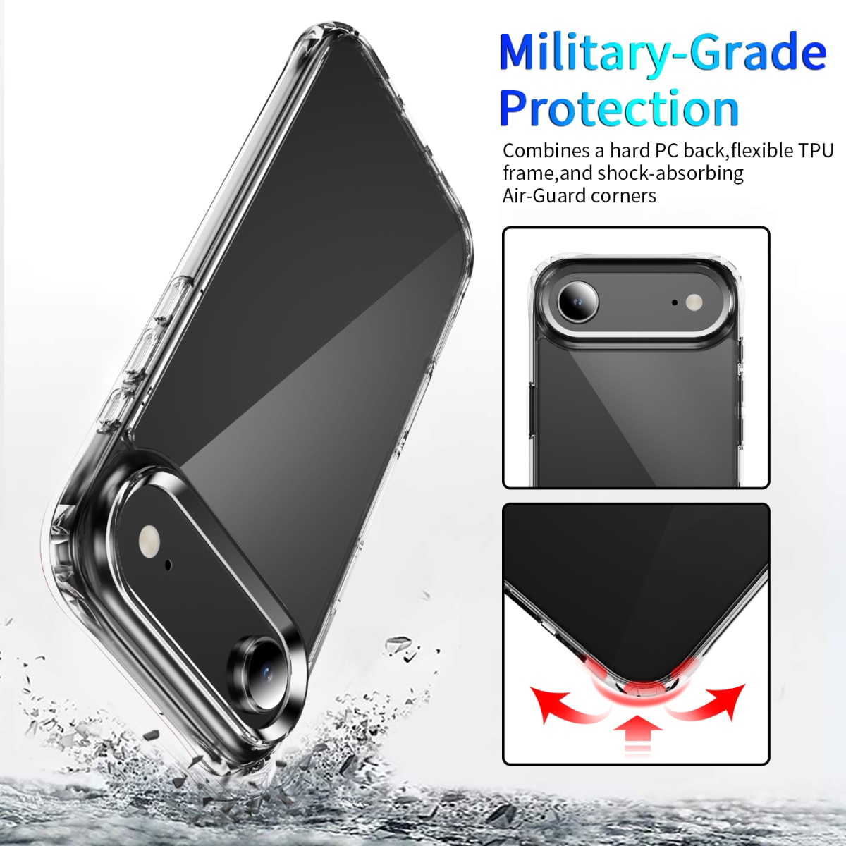 CARCASA TRASPARENTE REFORZADA IPHONE 17 AIR4