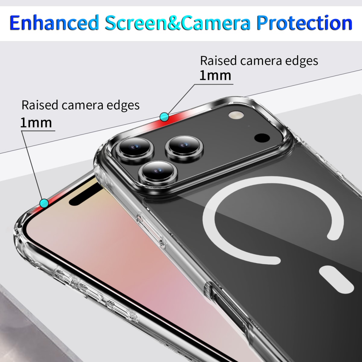 CARCASA TRANSPARENTE MAGSAFE REFORZADA IPHONE 17 PRO5
