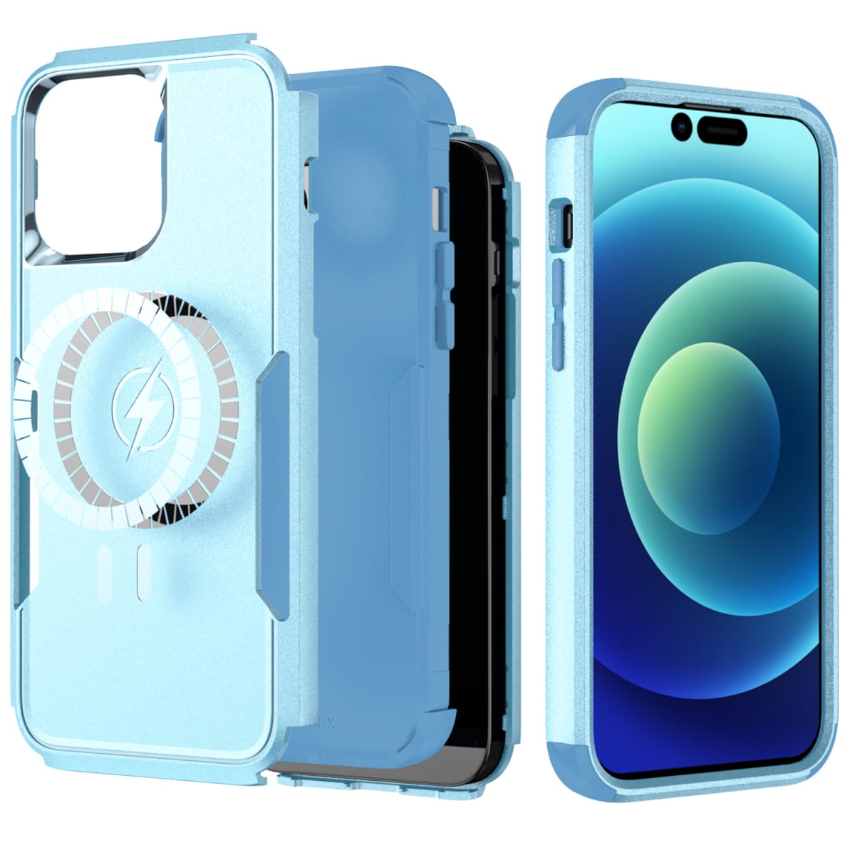 ANTIGOLPES 2 MAGSAFE ALTA PROTECCION VERDE AGUA IPHONE 14 PRO MAX4