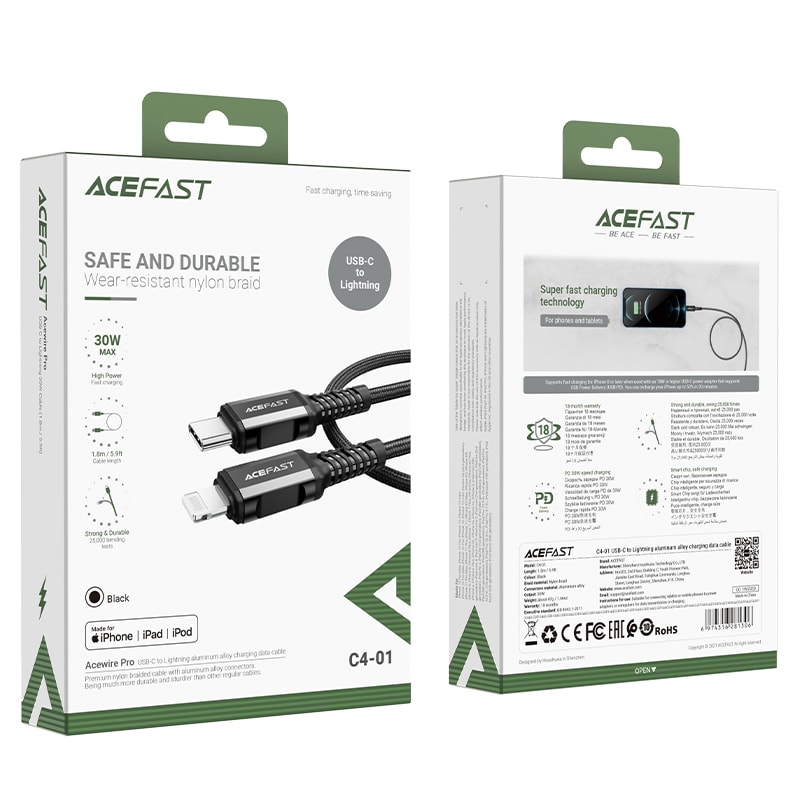 CABLE USB-C A LIGHTNING 1.8M C4-017