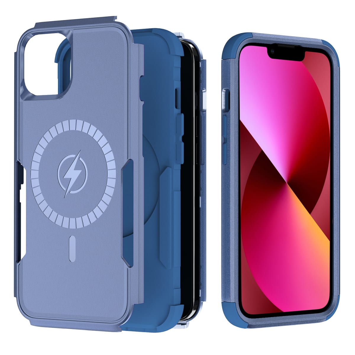 ANTIGOLPES 2 MAGSAFE ALTA PROTECCION AZUL IPHONE 144