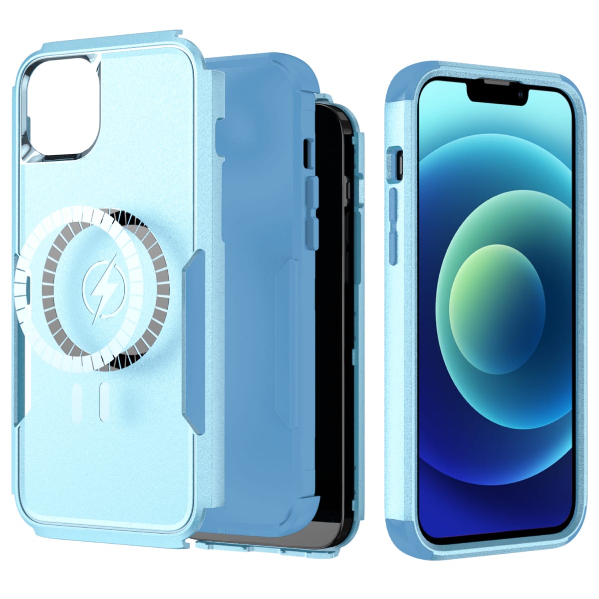 ANTIGOLPES 2 MAGSAFE ALTA PROTECCION VERDE AGUA IPHONE 14 PLUS3