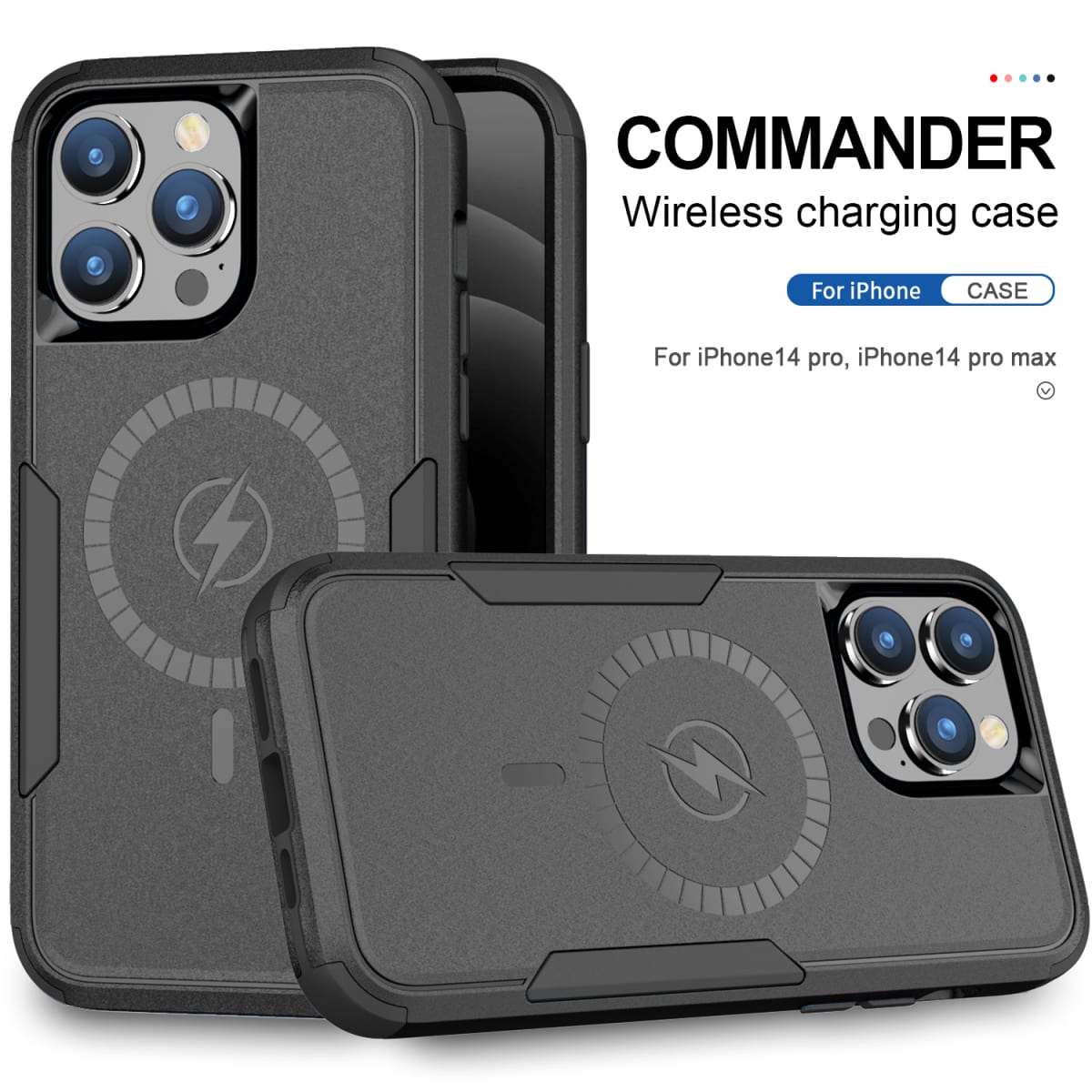 ANTIGOLPES 2 MAGSAFE ALTA PROTECCION NEGRO IPHONE 14 PRO MAX1