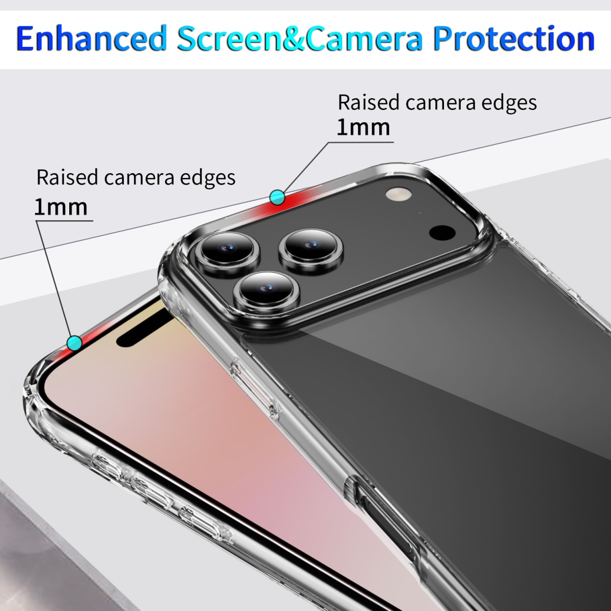 CARCASA TRASPARENTE REFORZADA IPHONE 17 PRO1