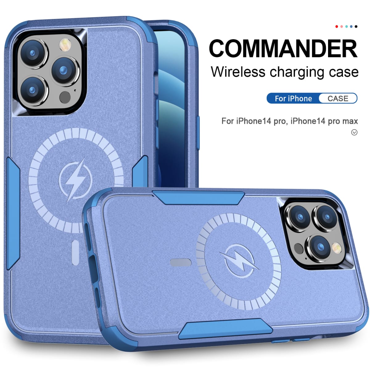 ANTIGOLPES 2 MAGSAFE ALTA PROTECCION AZUL IPHONE 14 PRO1