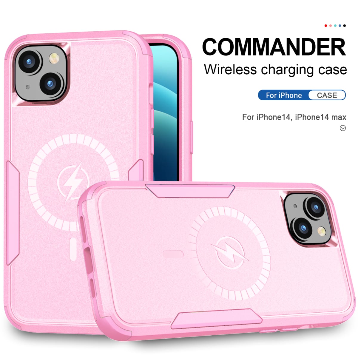 ANTIGOLPES 2 MAGSAFE ALTA PROTECCION ROSADO IPHONE 14 PLUS1