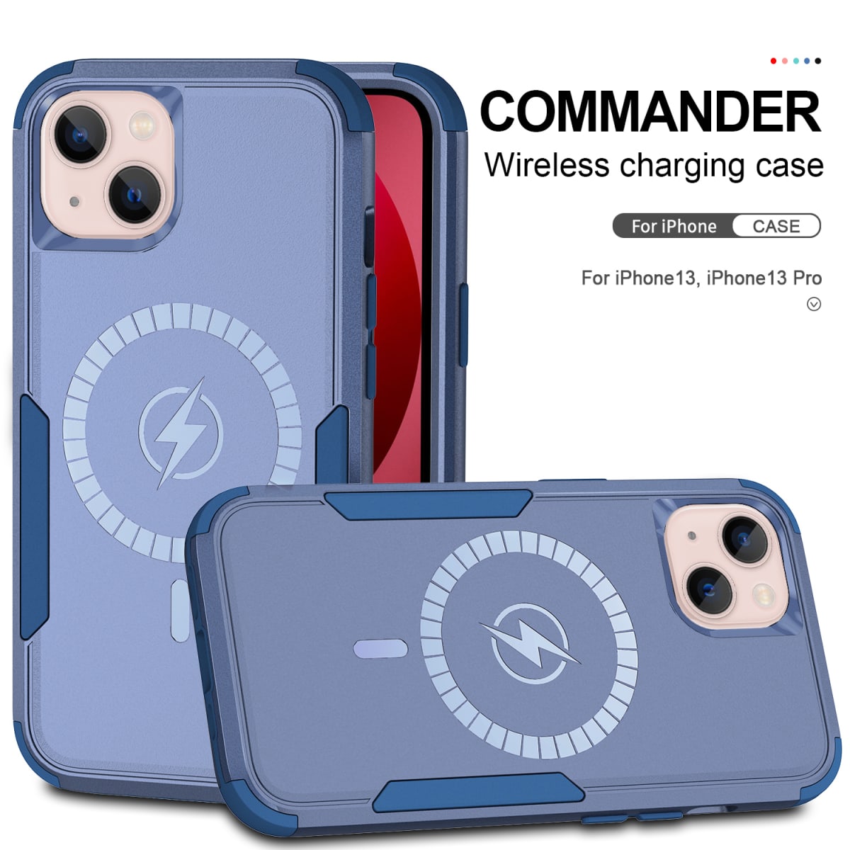 ANTIGOLPES 2 MAGSAFE ALTA PROTECCION AZUL IPHONE 141