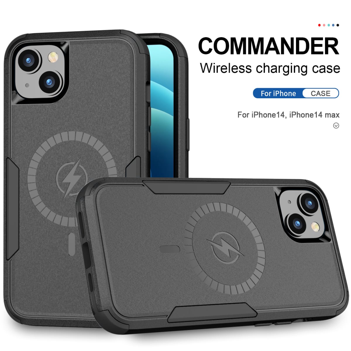 ANTIGOLPES 2 MAGSAFE ALTA PROTECCION NEGRO IPHONE 14 PLUS1