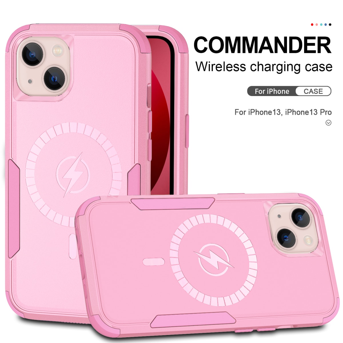 ANTIGOLPES 2 MAGSAFE ALTA PROTECCION ROSADO IPHONE 141