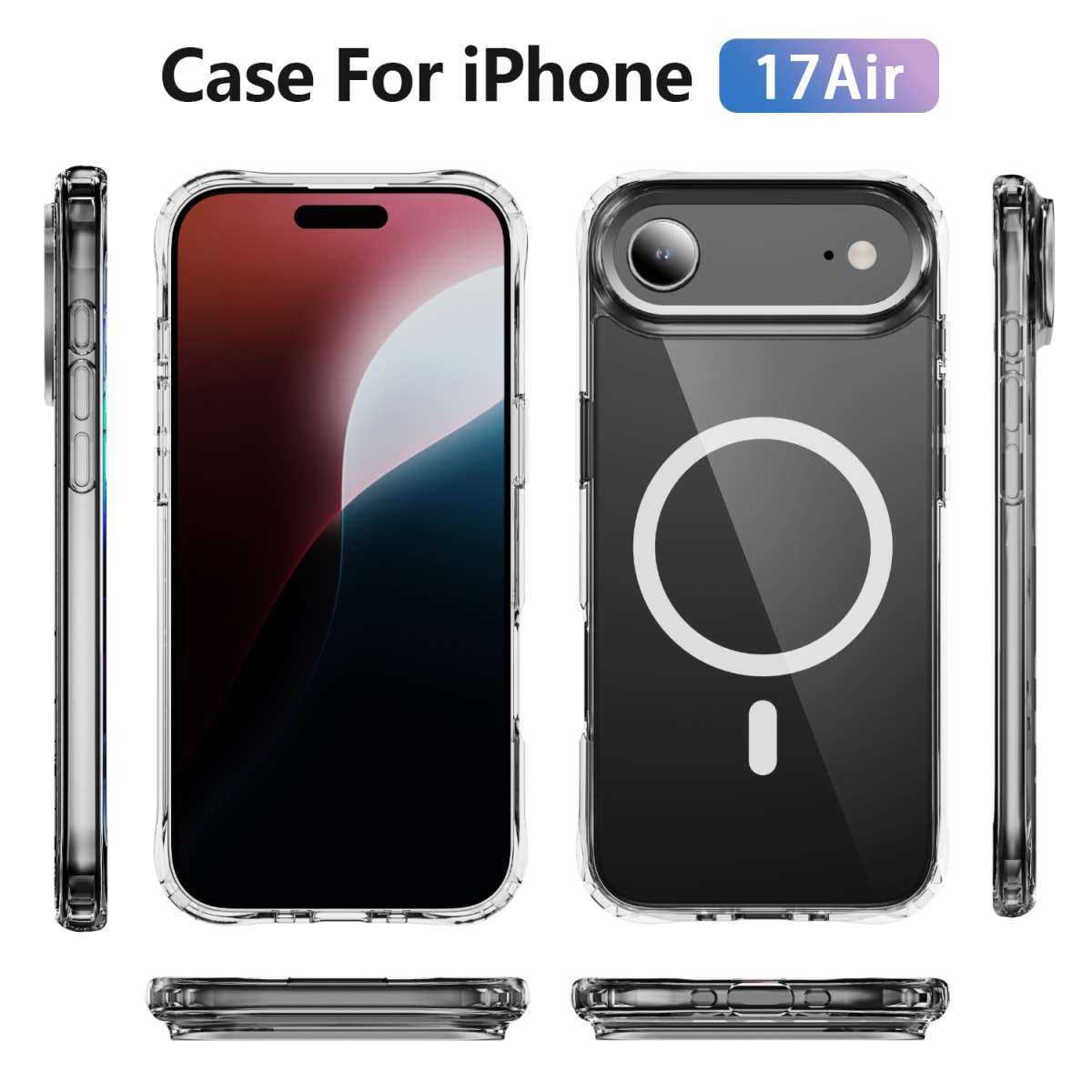 CARCASA TRANSPARENTE MAGSAFE REFORZADA IPHONE 17 AIR2