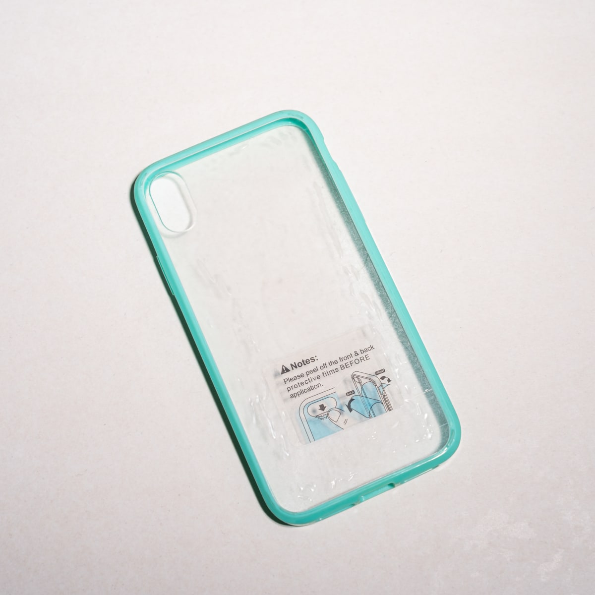 TRANSPARENTE + BORDE VERDE AGUA IPHONE XR1