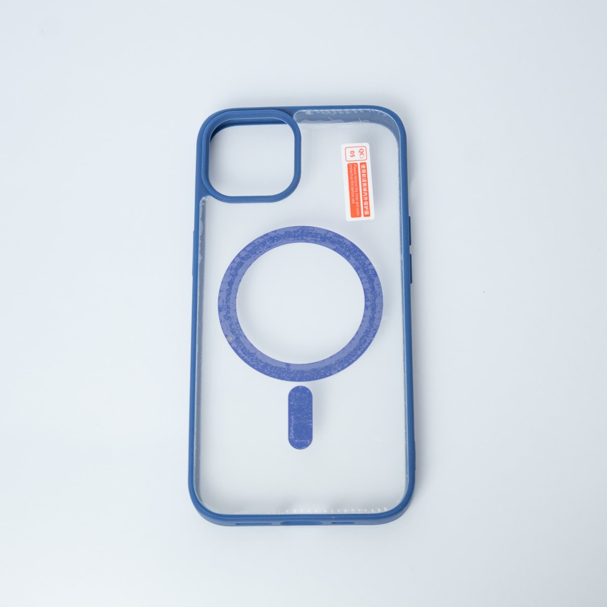 CARCASA TRANSPARENTE TPU + BORDE AZUL IPHONE 141