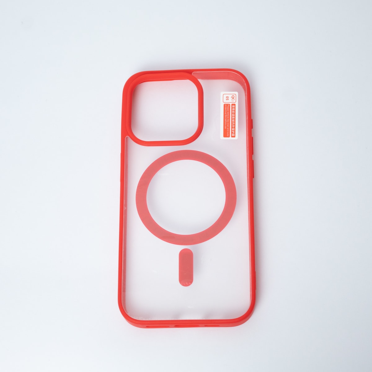 CARCASA TRANSPARENTE TPU + BORDE ROJO IPHONE 14 PRO MAX1