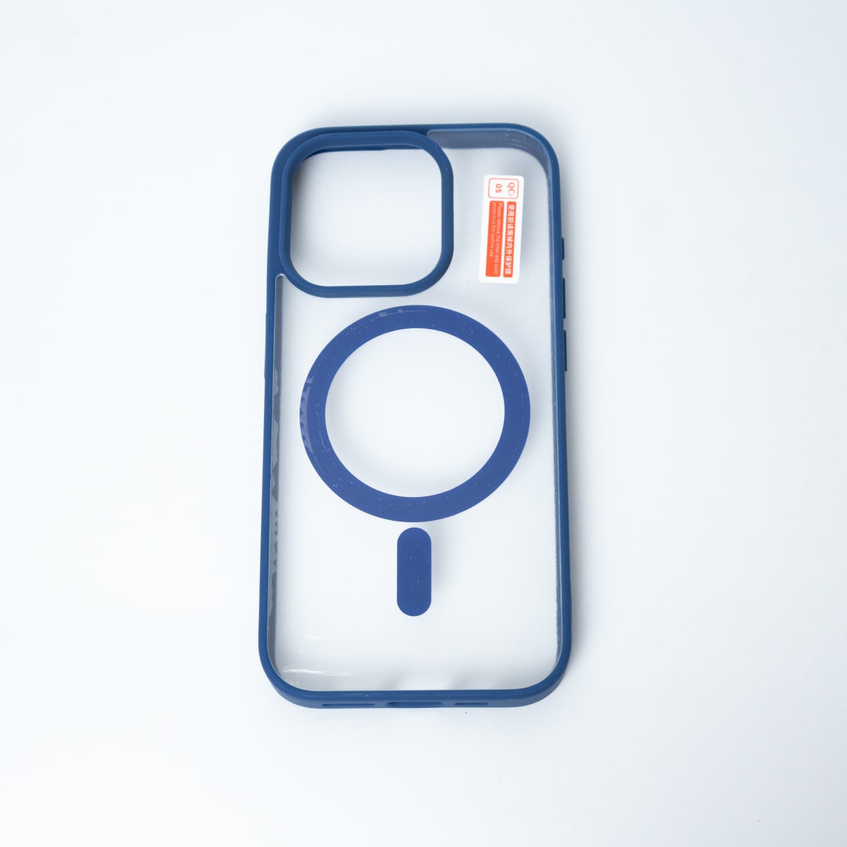 CARCASA TRANSPARENTE TPU + BORDE AZUL IPHONE 15 PRO MAX1