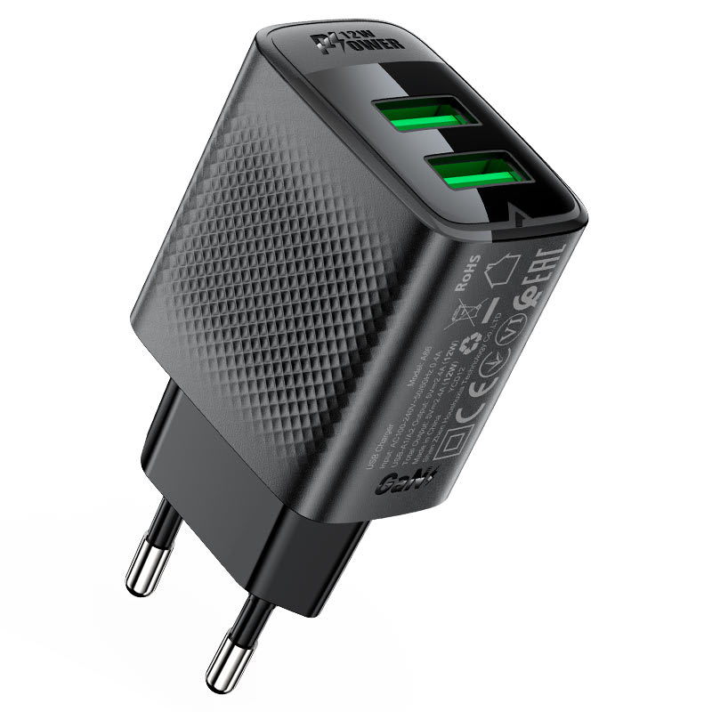 ENCHUFE DOBLE USB-A 12W (A86)2