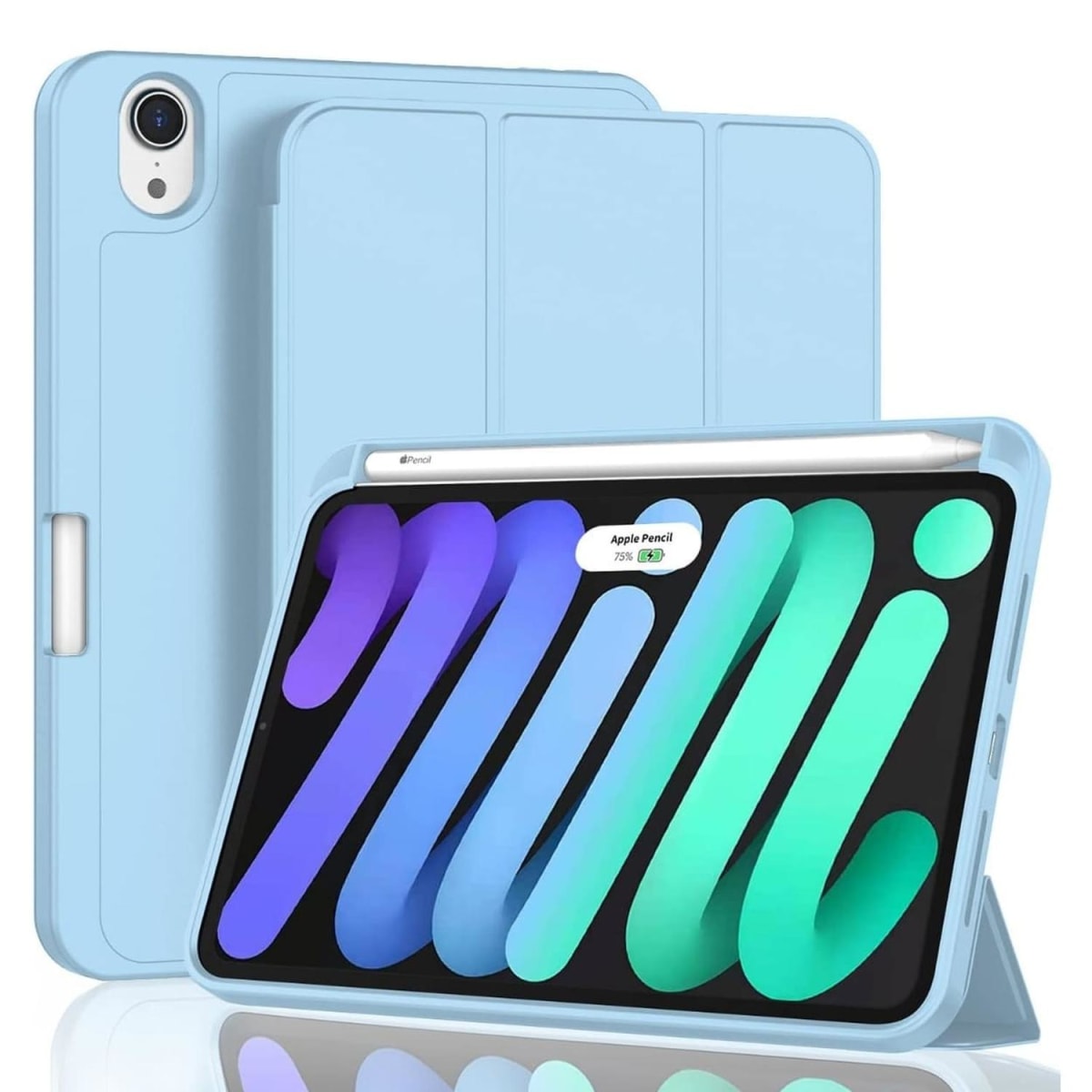CARCASA SILICONA CELESTE CON TAPA, IPAD 11 (A16)/10G (10.9)1