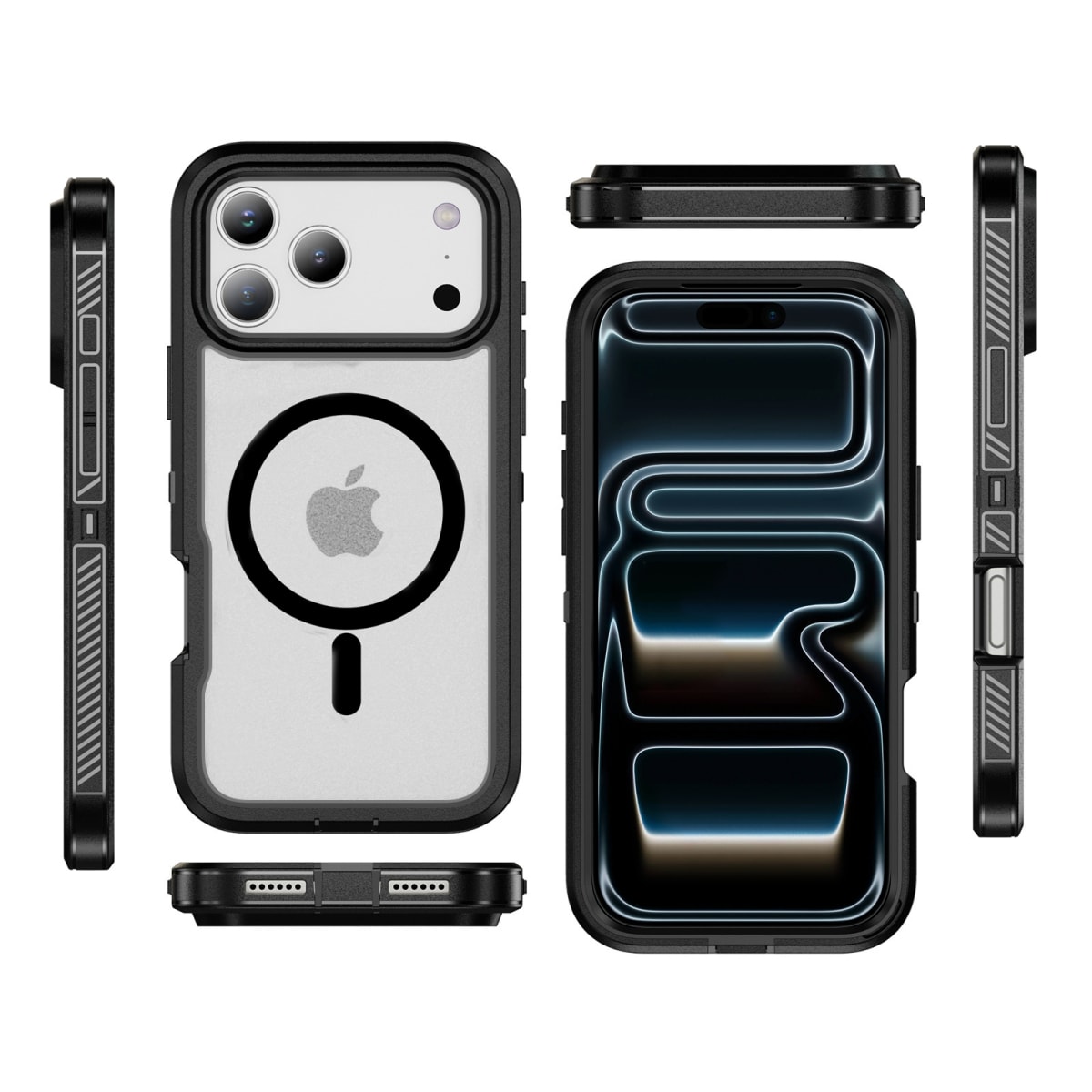 CARCASA ANTIGOLPES MAGSAFE IPHONE 17 PRO BORDE NEGRO3