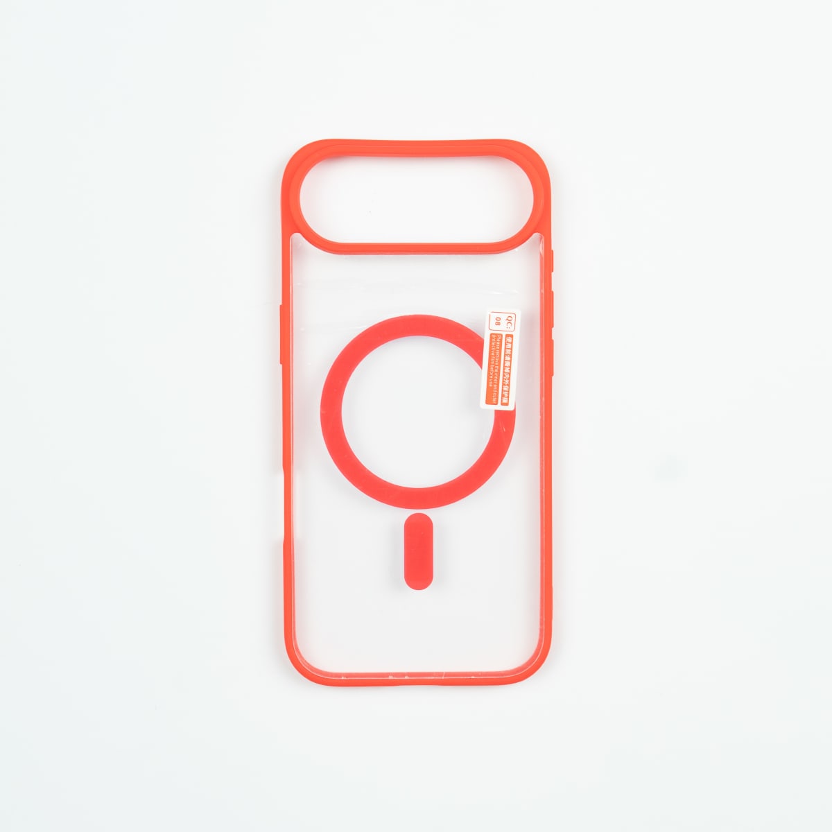CARCASA MAGSAFE TRASPARENTE REFORZADA IPHONE 17 AIR ROJO1