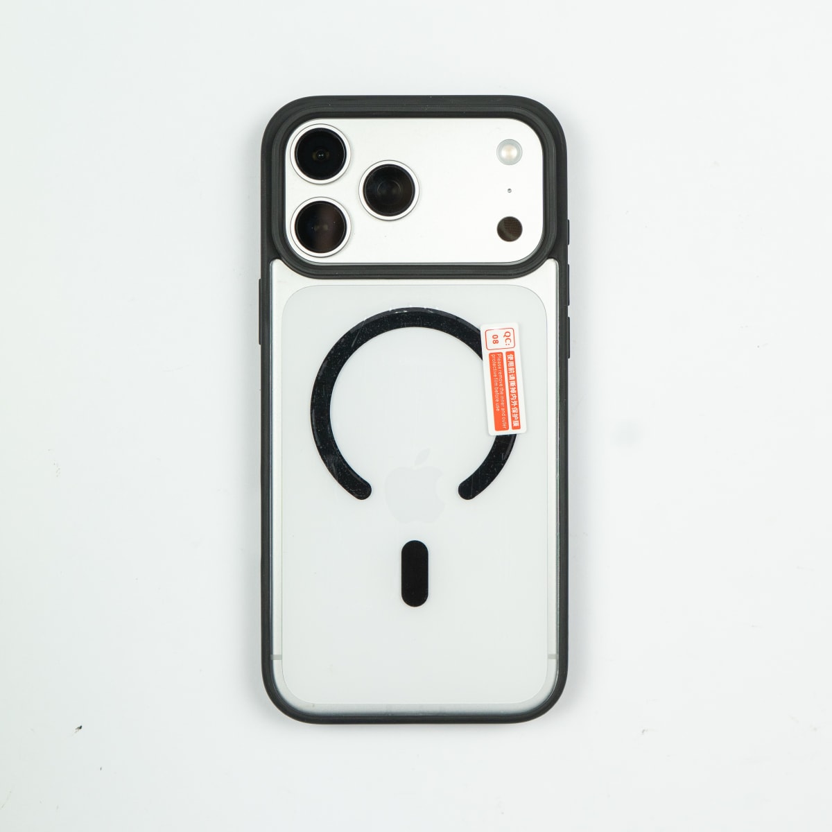 CARCASA MAGSAFE TRASPARENTE REFORZADA IPHONE 17 PRO NEGRO1