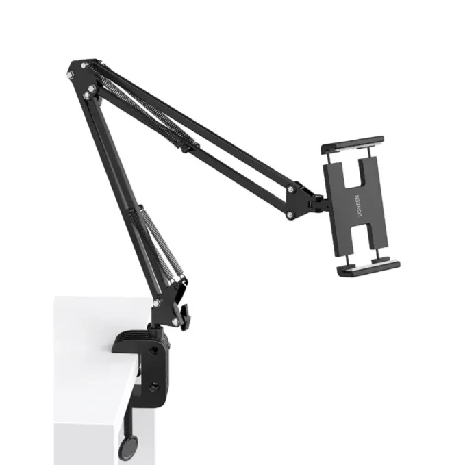 SOPORTE UNIVERSAL ESCRITORIO TIPO BRAZO PARA CELULAR/TABLET (4/12.9) METAL+ABS NEGRO (LP142)2