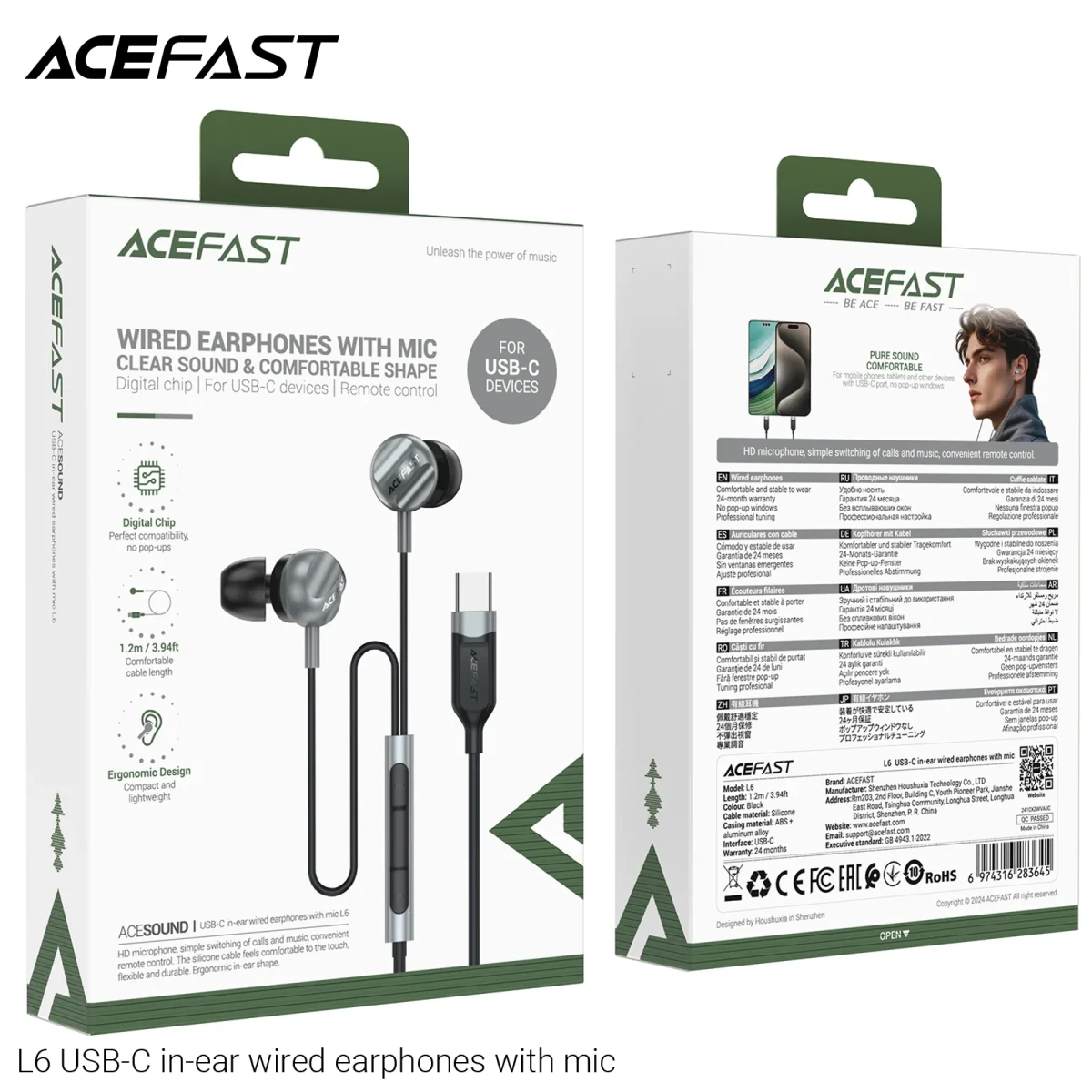 AUDIFONOS TIPO C CON MICROFONO Y GOMITAS (L6)4
