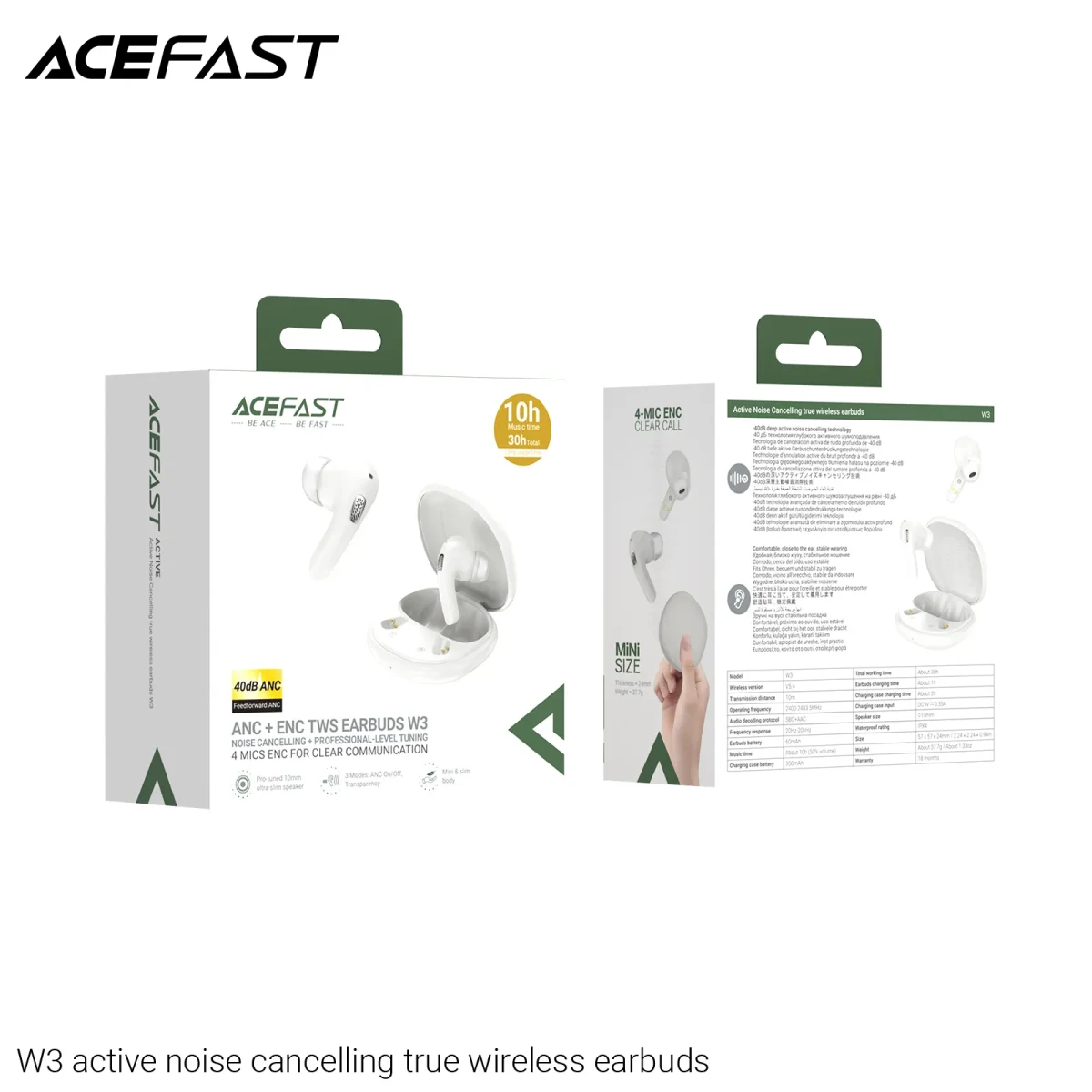 AURICULARES INALAMBRICOS CON CANCELACION ACTIVA DE RUIDOS KHAKI (W3)1