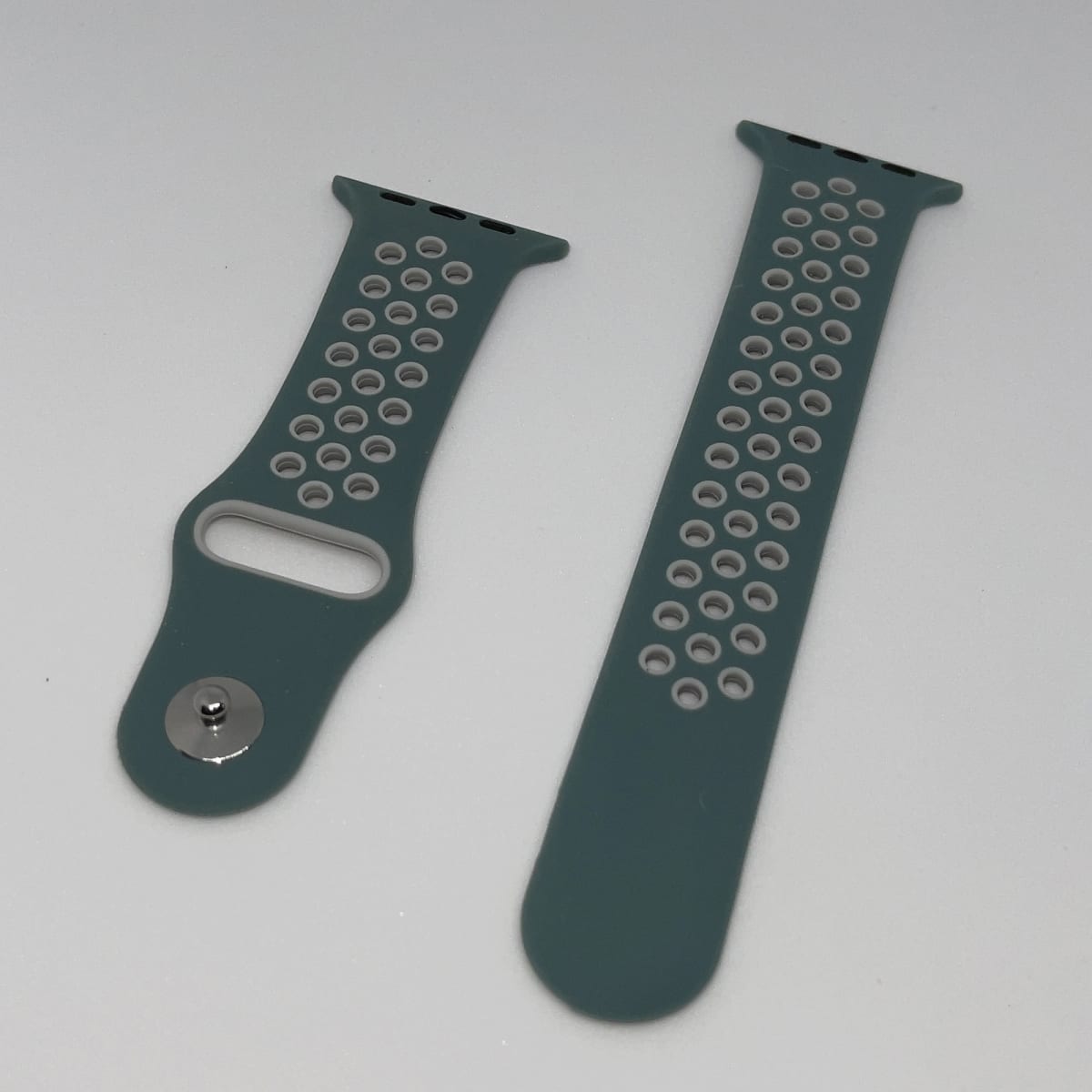 CORREA DEPORTIVA SILICONA 38-40-41MM VERDE PETROLEO Y GRIS1