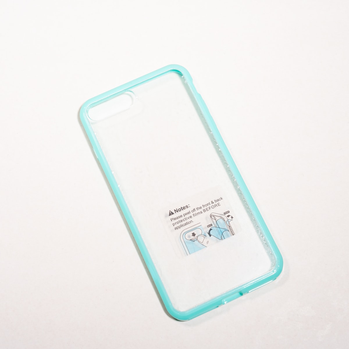 TRANSPARENTE + BORDE VERDE AGUA IPHONE 7P/8P1