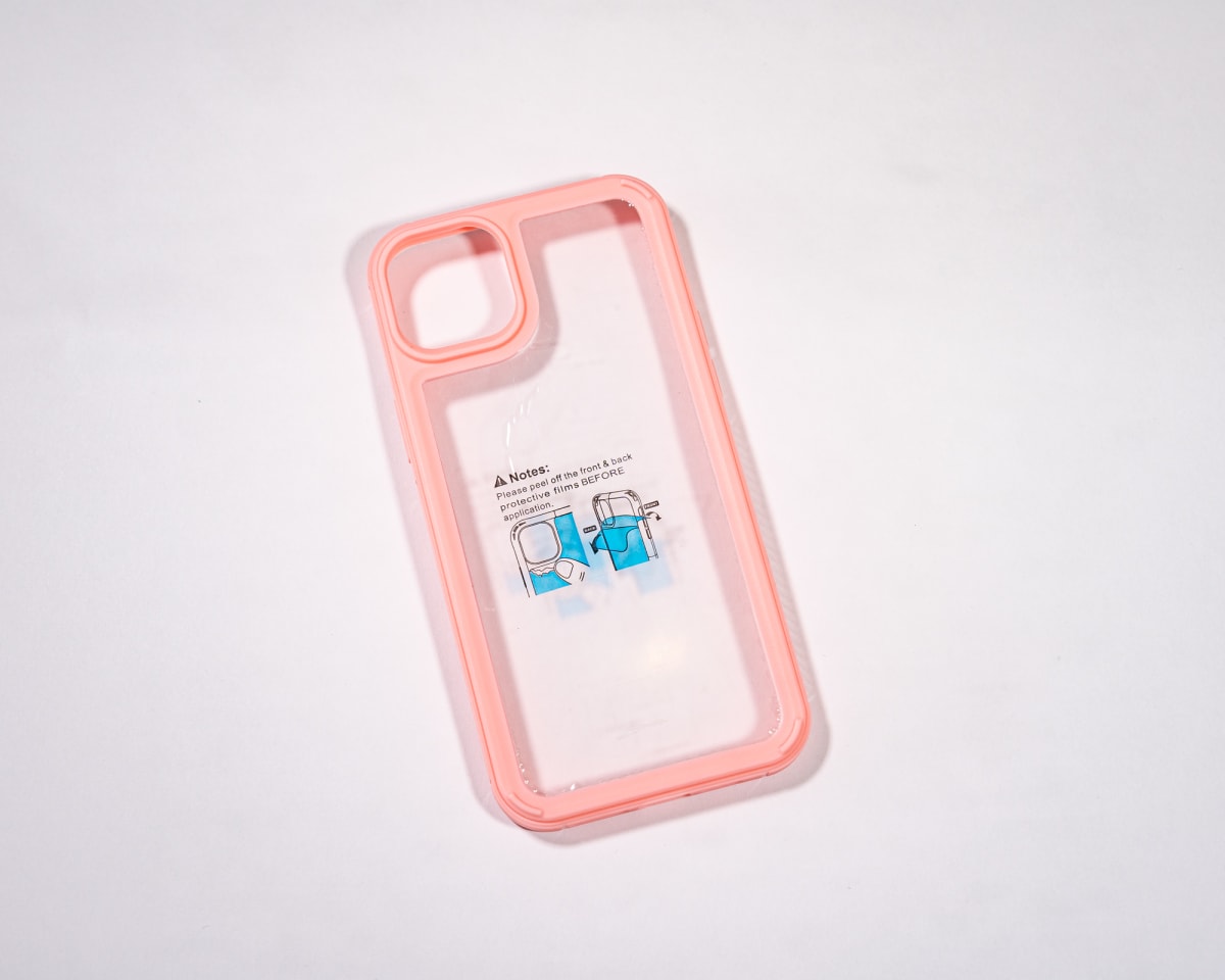 TRANSPARENTE + BORDE COLOR REFORZADA ROSADO IPHONE 14 PLUS2