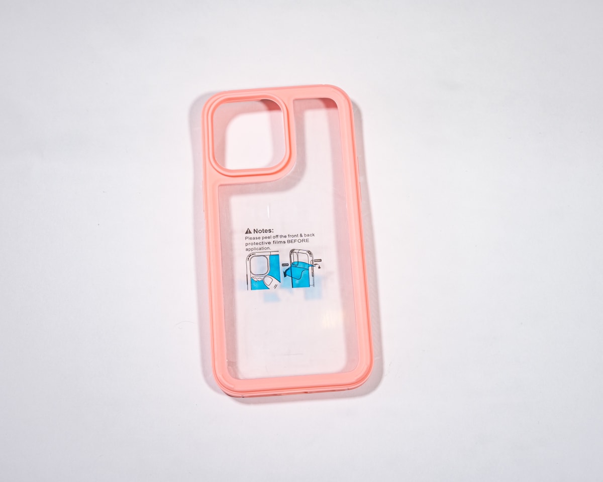 TRANSPARENTE + BORDE COLOR REFORZADA ROSADO IPHONE 14 PRO MAX2